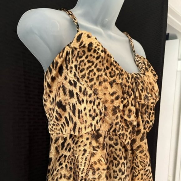 Forever 21 Plus Size ~ Sexy Spaghetti Straps Leopard Print Flowing Top - Picture 3 of 10